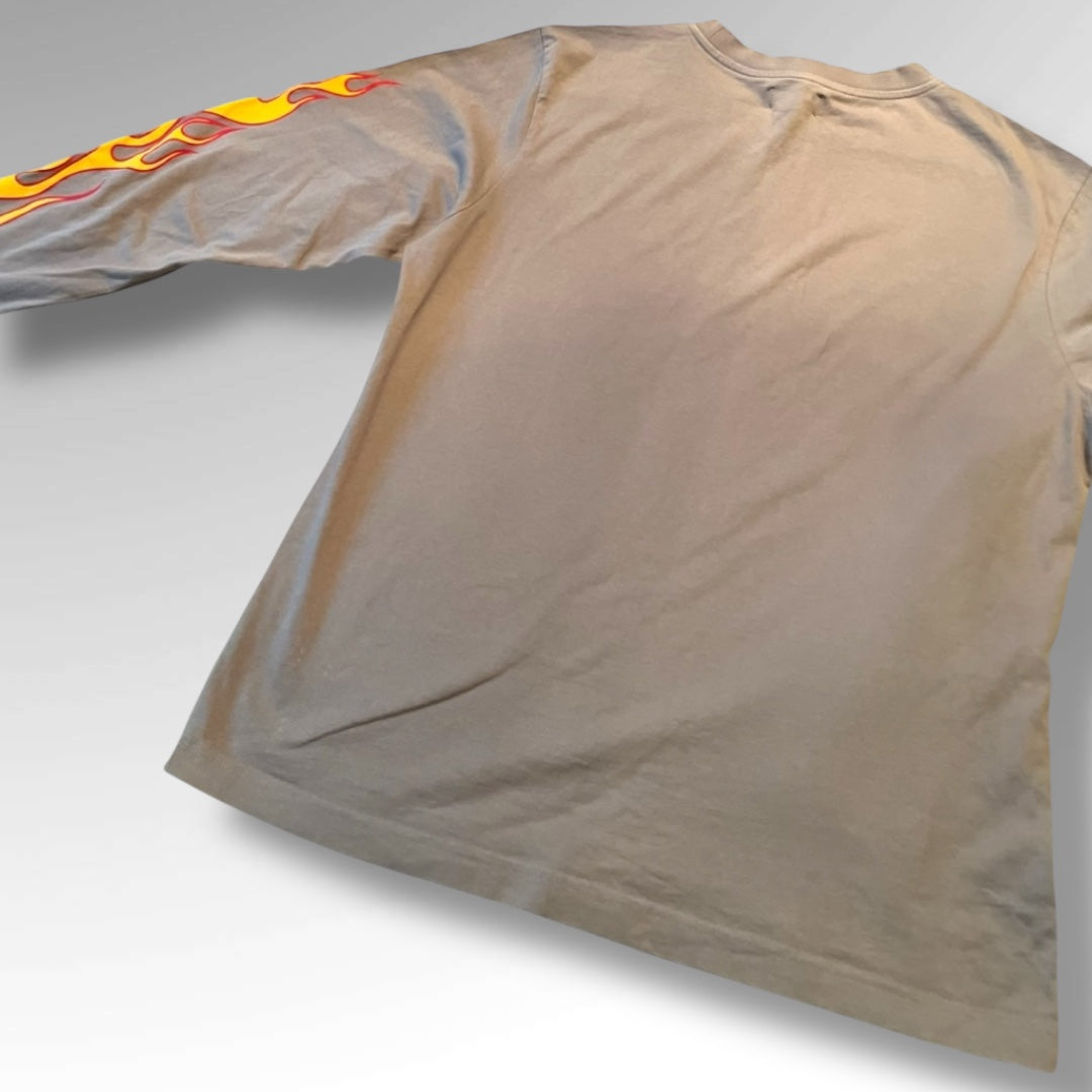 PALM ANGELS Flames Long Sleeve T-shirt | S |