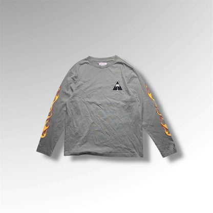 PALM ANGELS Flames Long Sleeve T-shirt | S |