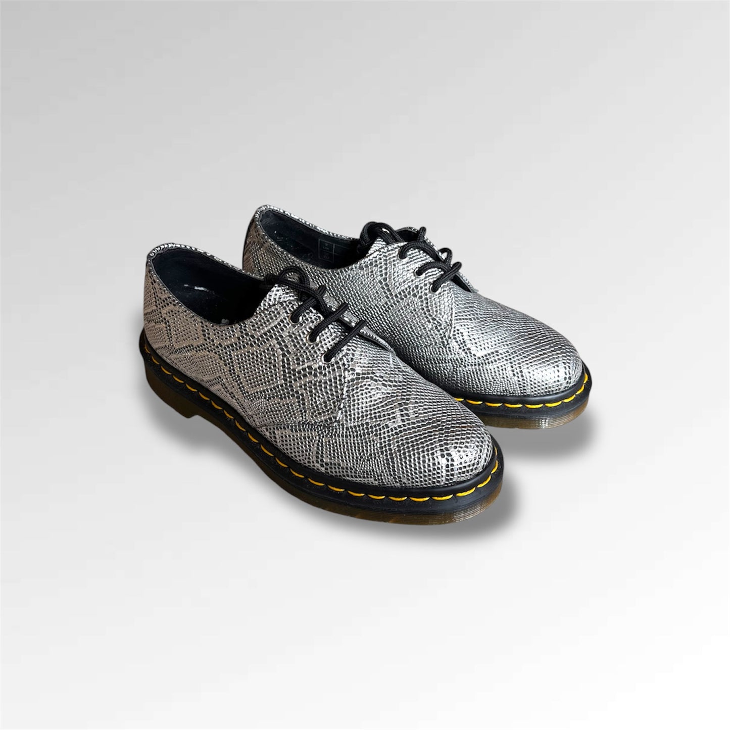 Dr. Martens 3 Eye 1461 Silver Metallic Snake Vegan | 3 UK |