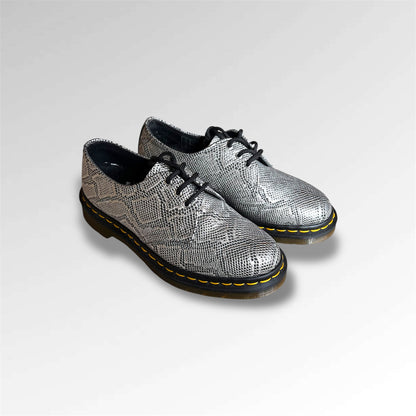 Dr. Martens 3 Eye 1461 Silver Metallic Snake Vegan | 3 UK |