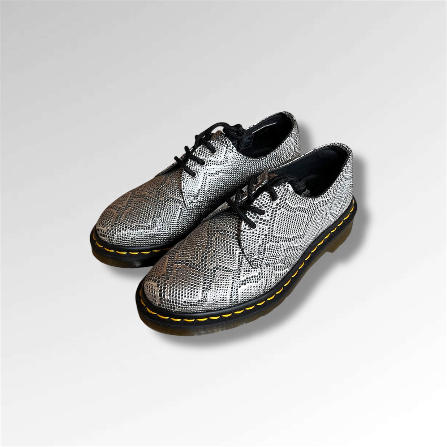 Dr. Martens 3 Eye 1461 Silver Metallic Snake Vegan | 3 UK |